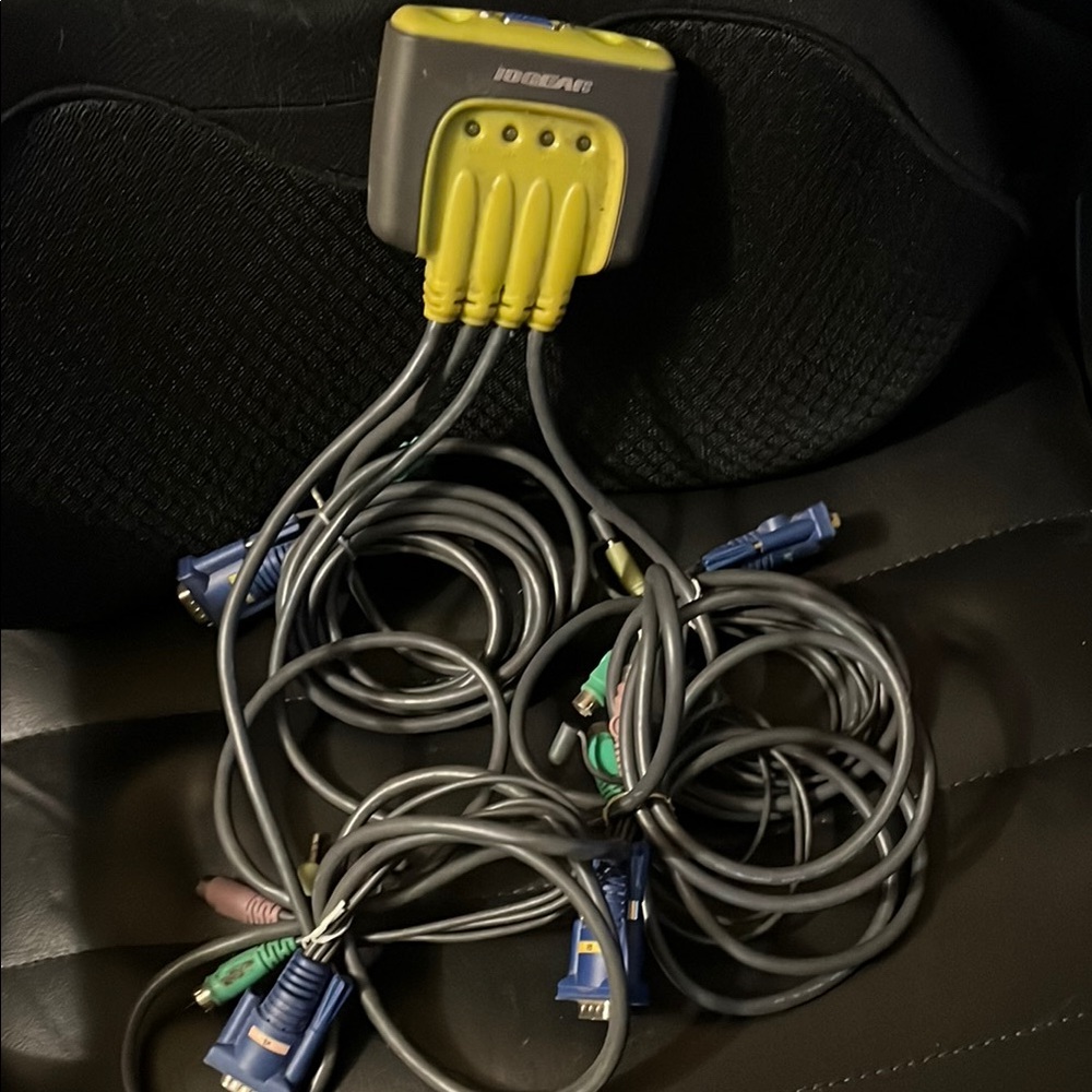 Yellow and Gray Iomega KVM Switch